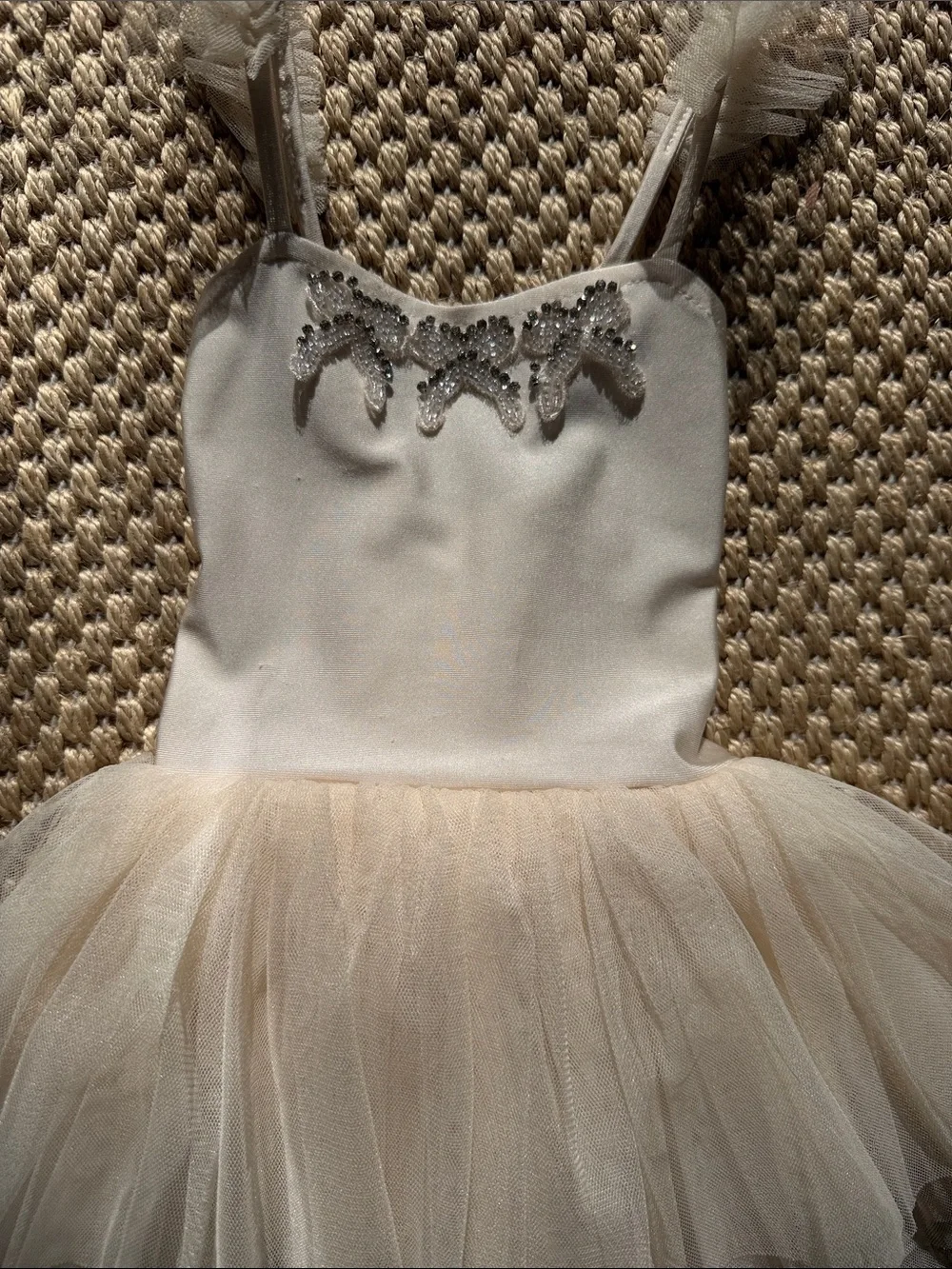 Ivory Tulle Ballet Costume with Crystal Applique